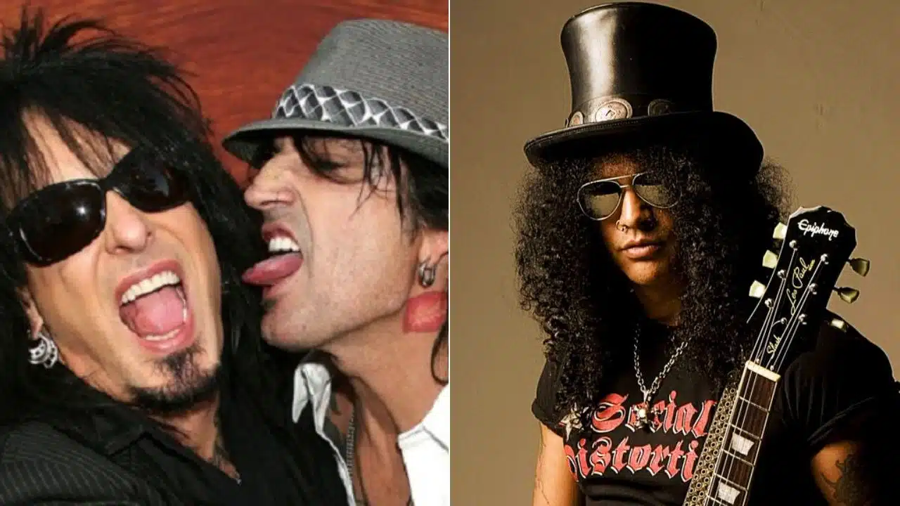 Tommy Lee and Nikki Sixx with Slash